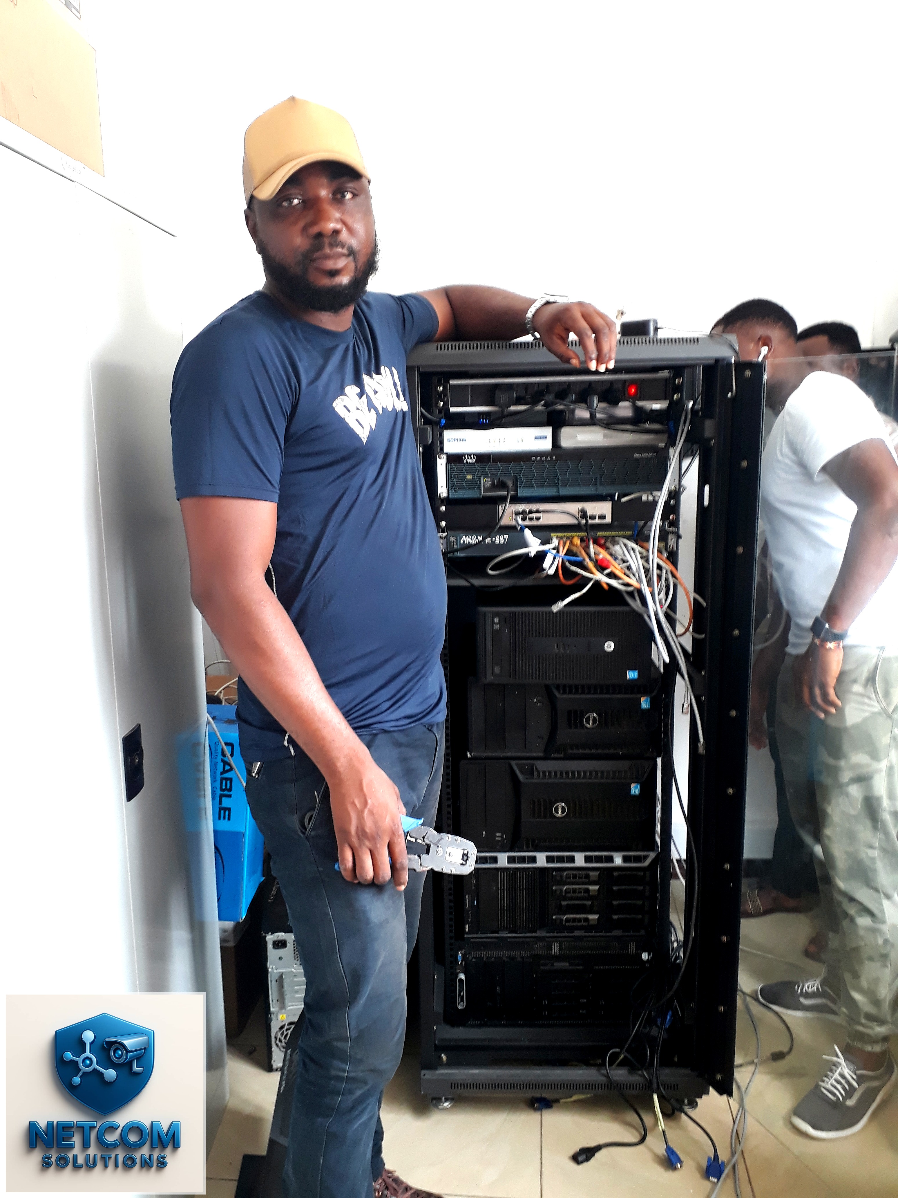 Structured cabling and termination at a server cabinet